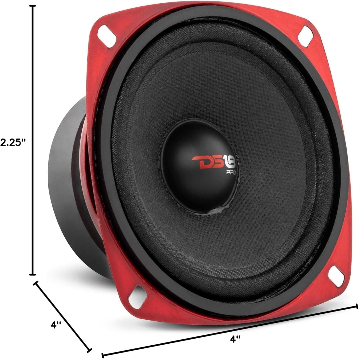 Classic Red Steel 4-Inch Loudspeaker - 90dB Sensitivity for Superior Audio