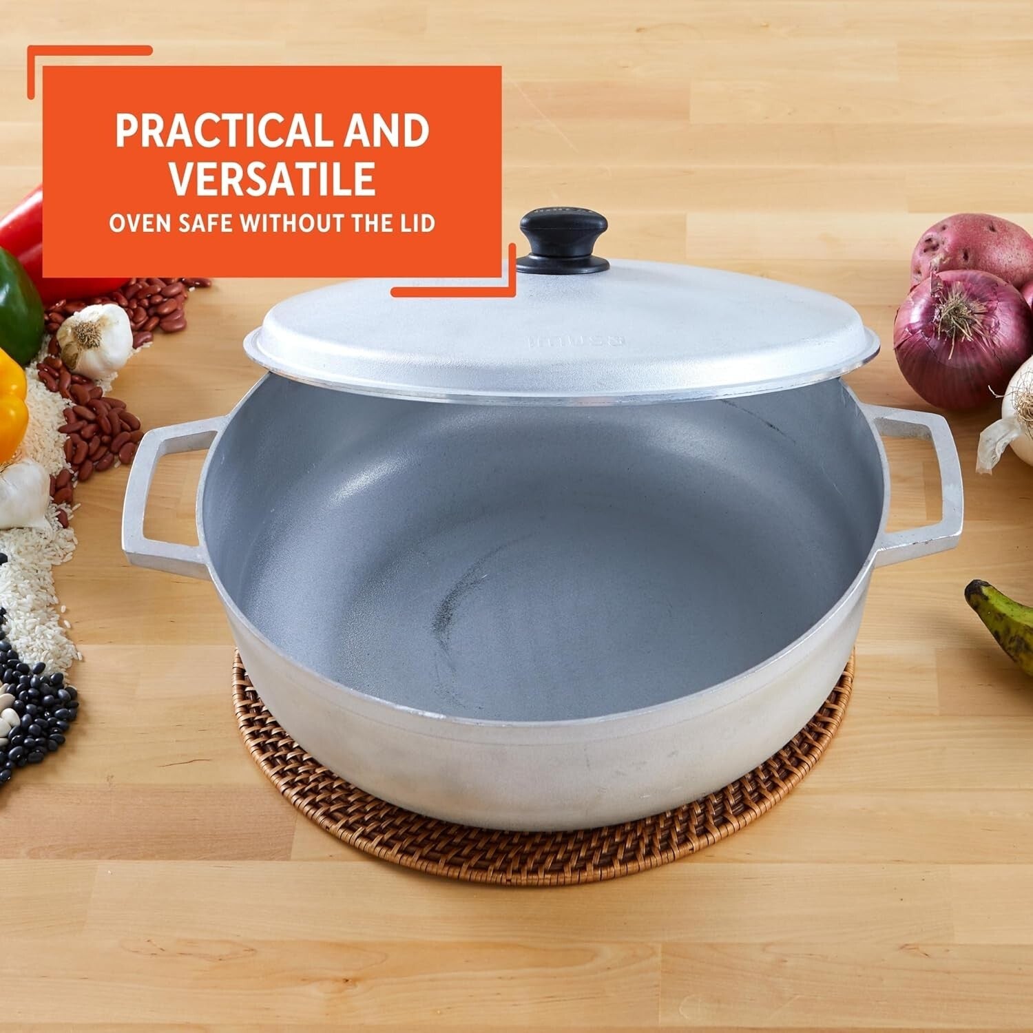 18-Quart Jumbo Traditional Caldero - Versatile Large Cooking Pot in Silver