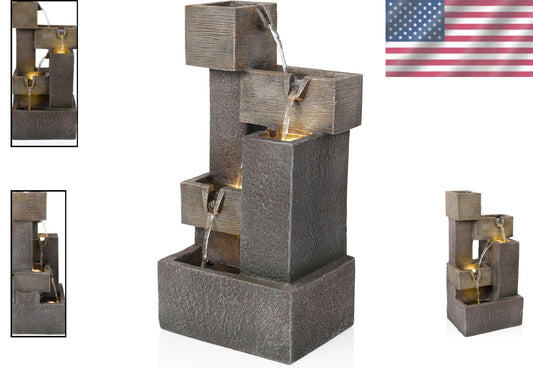 Durable 19" LED Illuminated Water Fountain – Perfect for Indoor & Outdoor Use