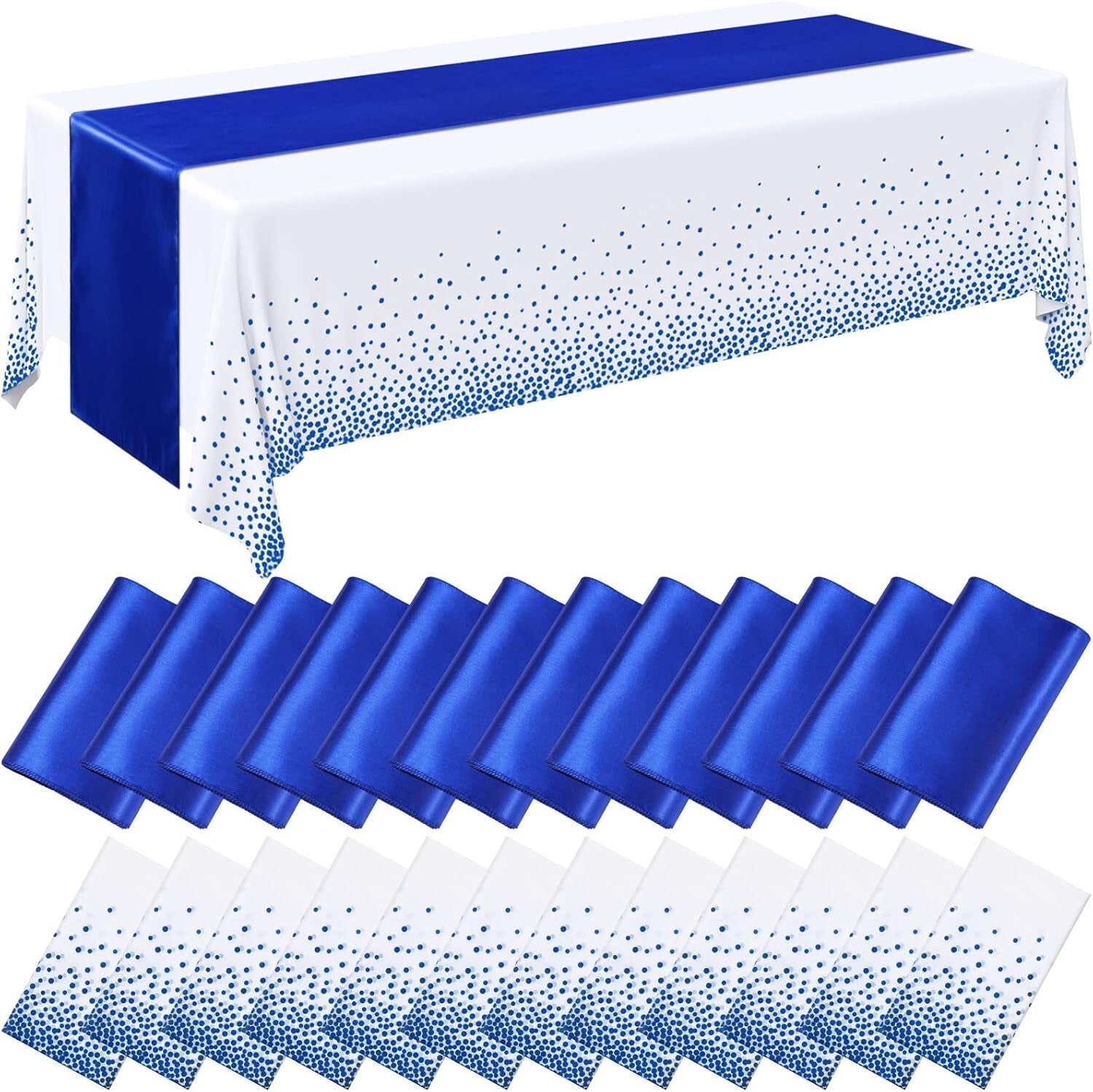 54 x 108 Inch Royal Blue Tablecloths & Satin Runners for Elegant Celebrations