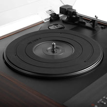 Load image into Gallery viewer, Versatile Espresso Turntable: 3-Speed, Bluetooth, with Hi-Fi Speakers Included