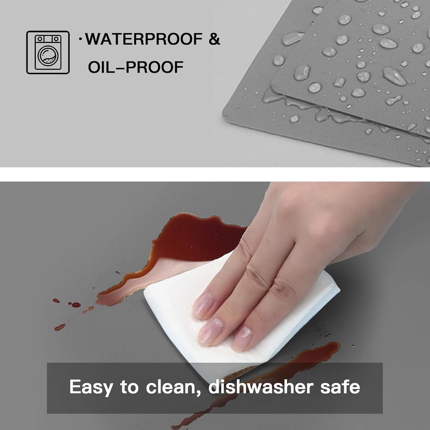 Flexible and Durable Silicone Countertop Protector Mat 47.3"x23.6" - Light Gray