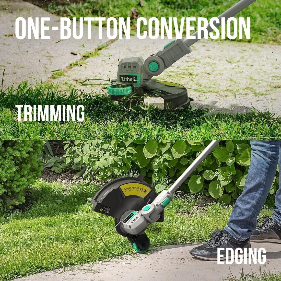 Lightweight 20V Cordless Edger/Trimmer with Tool-Free Telescopic Height Adjust