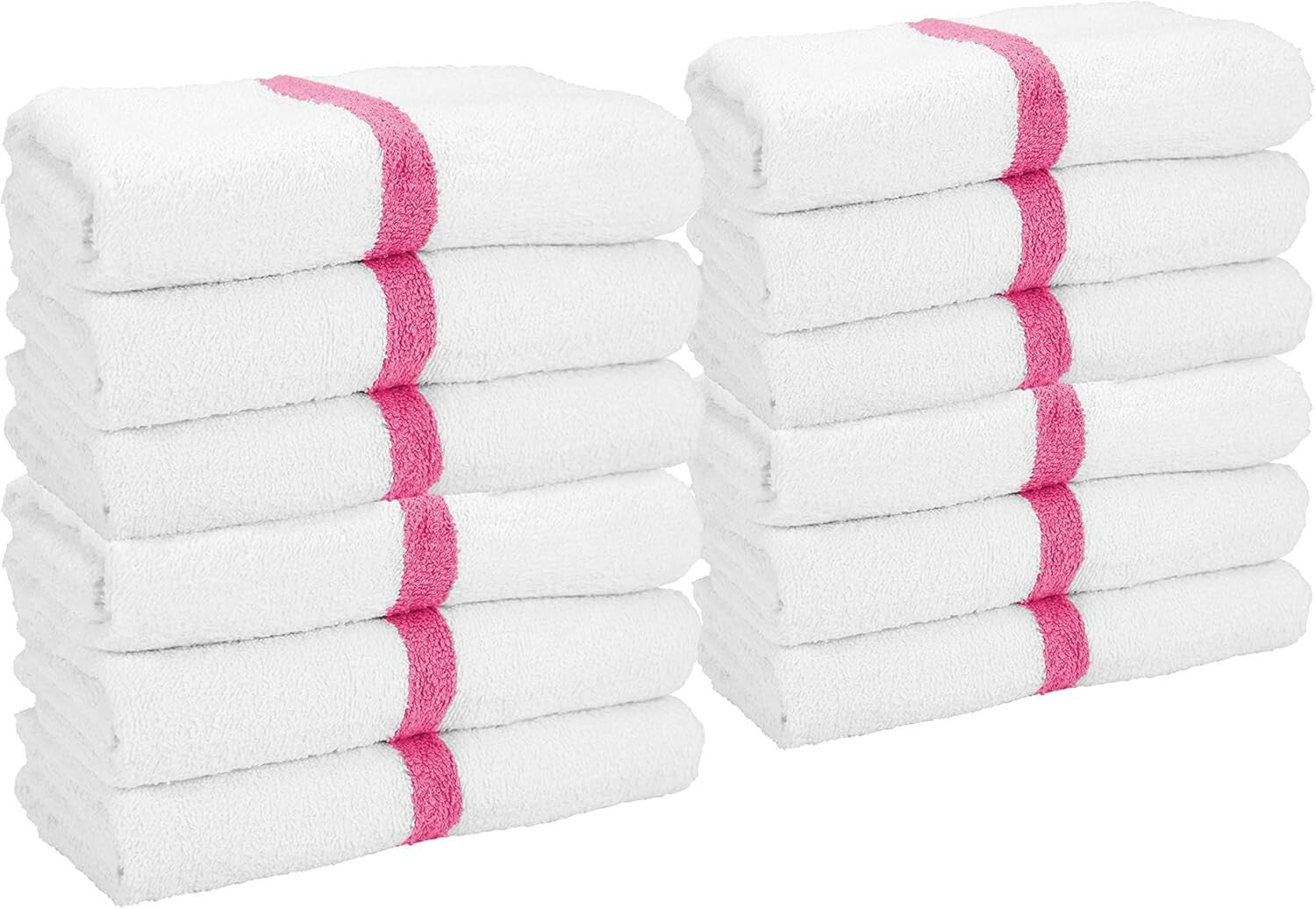 All-Purpose Quick-Dry Bath Towels - 6 Pack of 22x44 in Cotton Towels in Pink