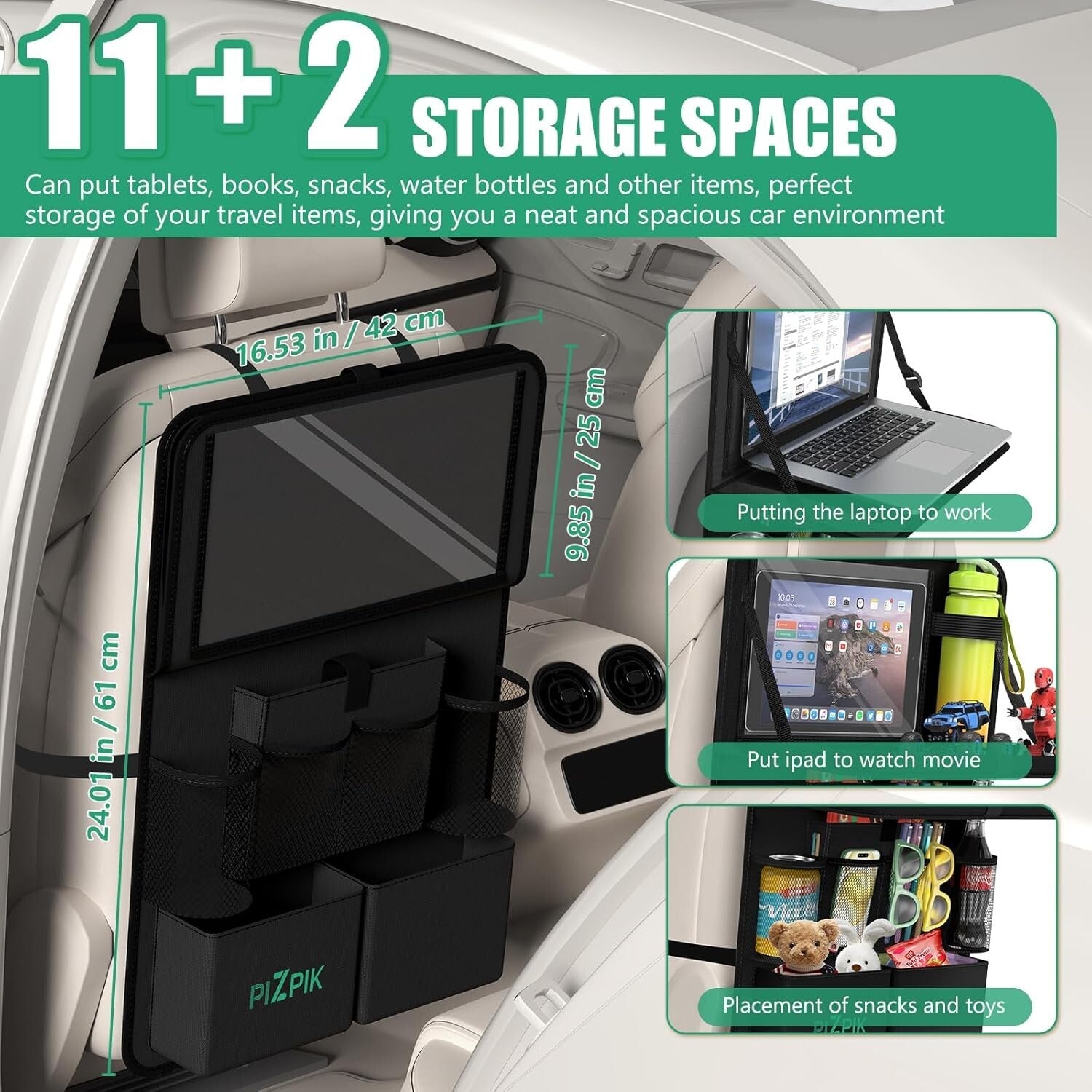 Family-Friendly Backseat Organizer with Quick Assembly and Travel Convenience
