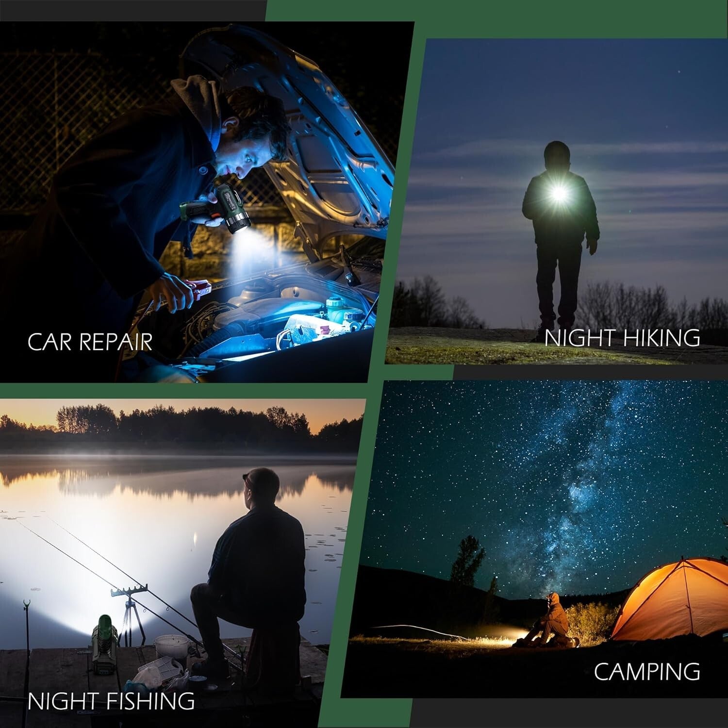 High-Performance 1400 Lumen Spotlight with Adjustable Focus - Ideal for Camping