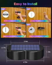 Load image into Gallery viewer, Upgraded 8-Pack Solar Fence Lights with Spot Lenses &amp; Color Modes for Outdoors