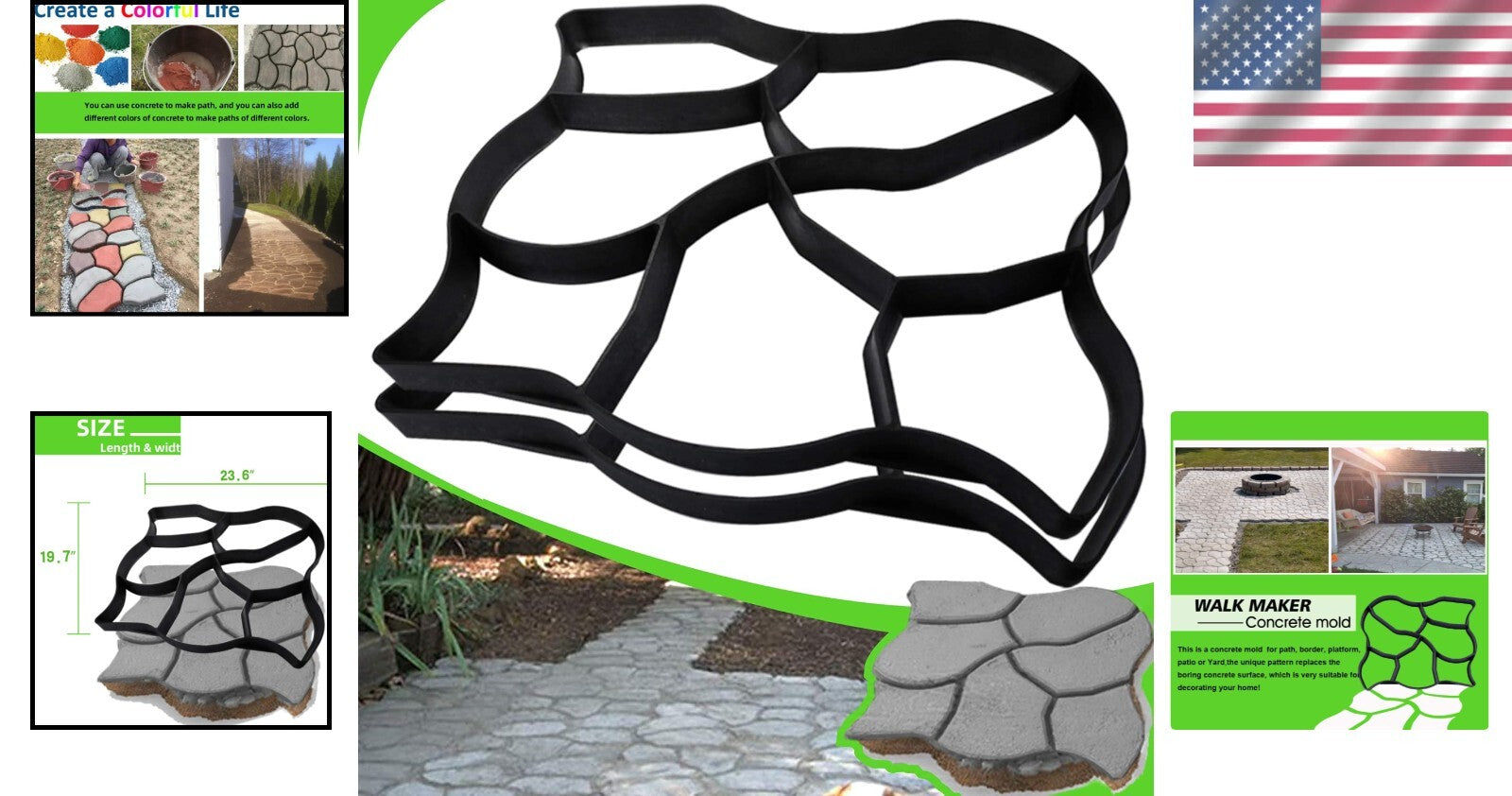 Easy-to-Use Oversized Pathway Molds - 2-Pack Stepping Stone Paving Solution