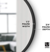 Load image into Gallery viewer, Large 24-Inch Round Mirror with Protective Rubber Frame for High-Traffic Areas