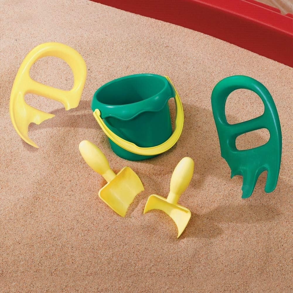 Durable Sand Activity Sensory Table with Race Track Lid & 5 Accessories for Kids