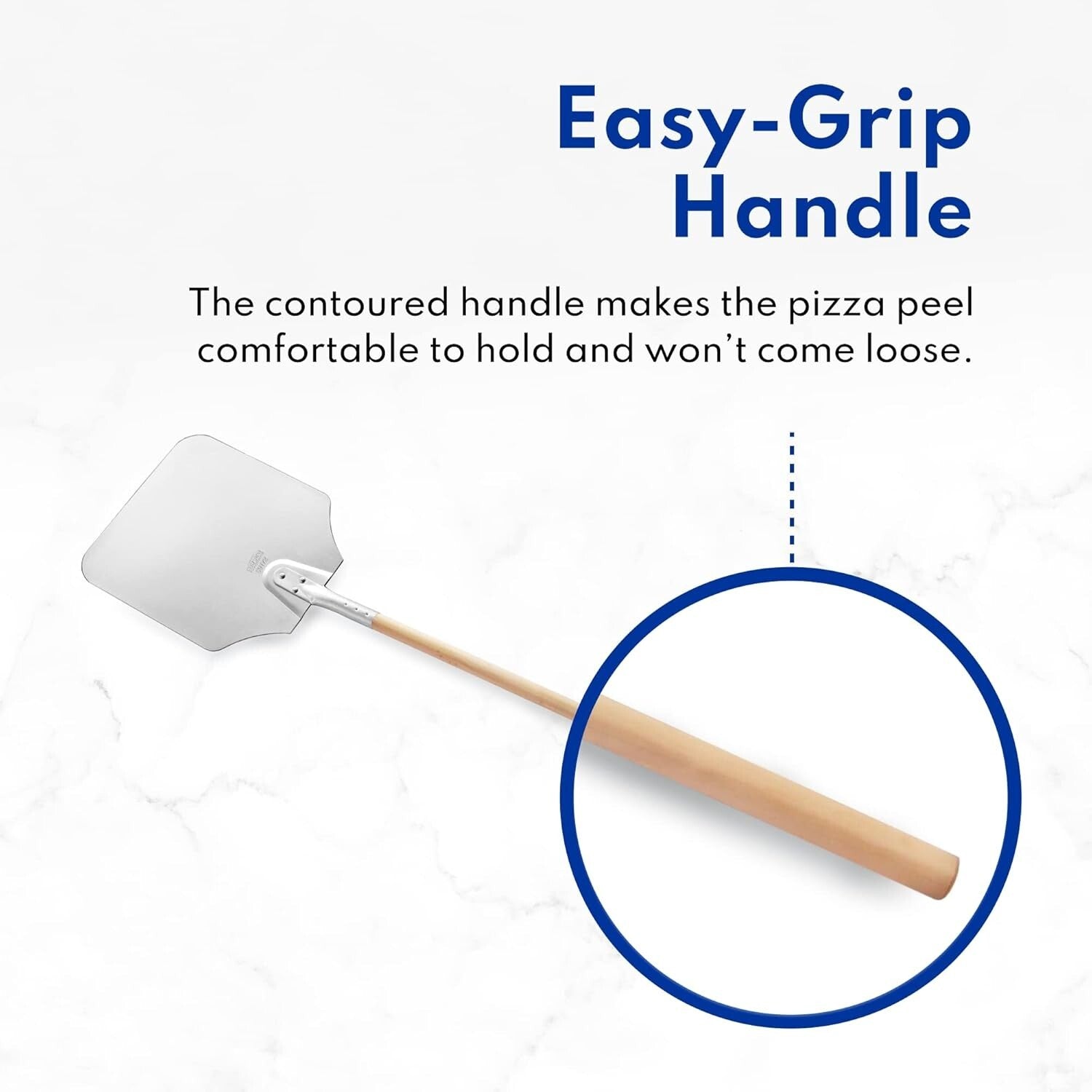 Aluminum Pizza Peel with 16x18 Inch Blade & Wooden Handle for Effortless Baking