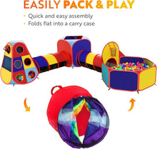 Load image into Gallery viewer, Toddler Fun Time: 5pc Playhouse Set with Ball Pit &amp; Crawling Tunnels for Parties