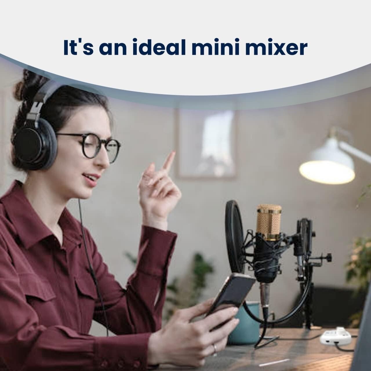 JUST Mixer S Portable 3-Channel Mini Audio Mixer - Battery & USB Powered