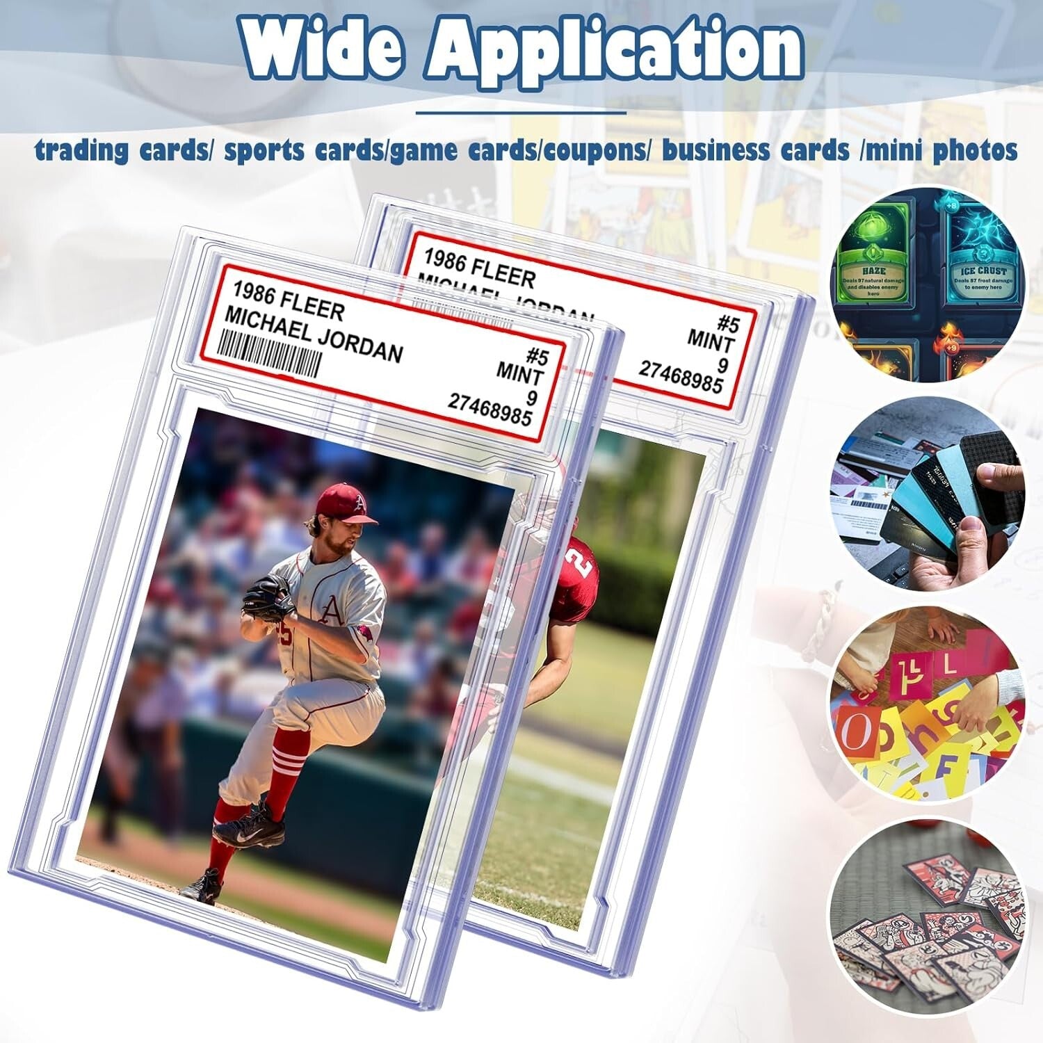 Durable Transparent Trading Card Holders - 100 Pack with Diamond Edge Design