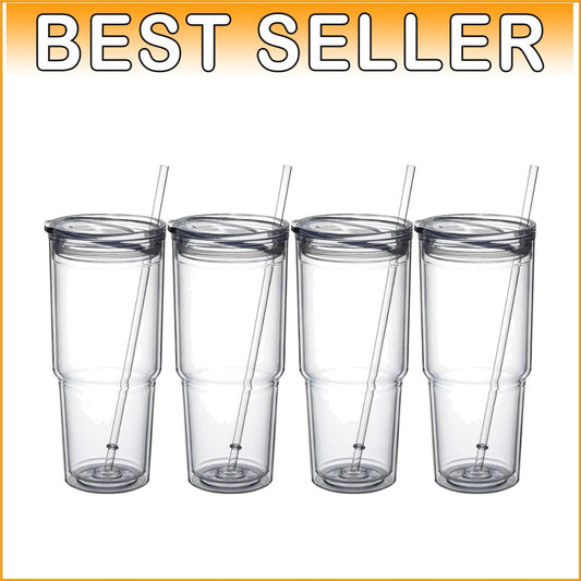 Durable 30oz Insulated Tumblers with Lids - Ideal for Cold Drinks, 4 Pack