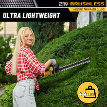 Load image into Gallery viewer, Lightweight Cordless Hedge Trimmer with 22'' Blade - Battery &amp; Charger Included