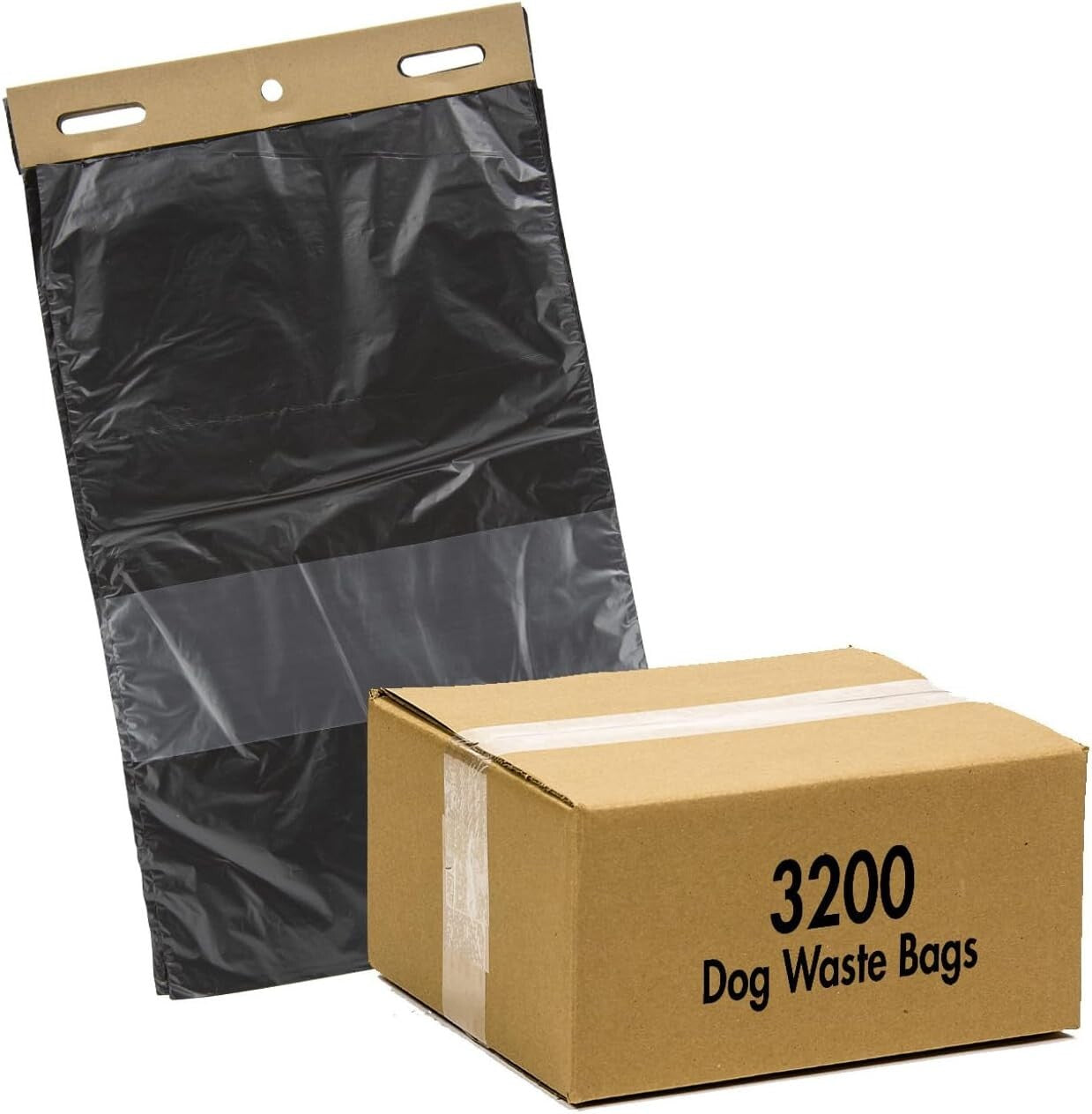 3200 Elite Opaque Black Dog Waste Bags with Pull-Strap for Easy Dispensing
