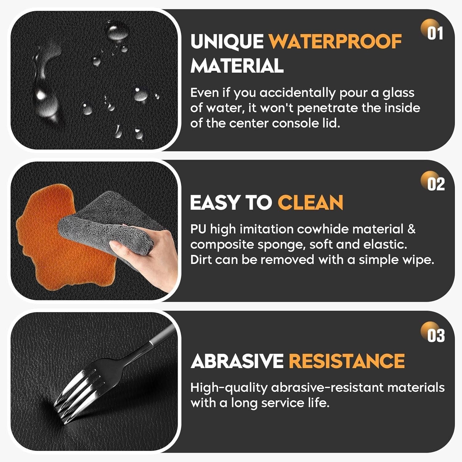 Black Center Console Armrest Lid Cover for Chevy/GMC 07-14 Models - Easy Install