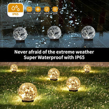 Load image into Gallery viewer, Remote-Controlled Solar Garden Lights - Waterproof Cracked Glass Styled Globes