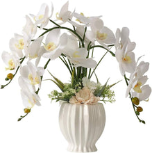 Load image into Gallery viewer, Luxury White Vase Artificial Orchid Arrangement - Perfect for Table Centerpieces