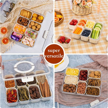 Load image into Gallery viewer, BPA-Free Portable Snack Serving Tray with Lid - Perfect for Picnics &amp; Travel