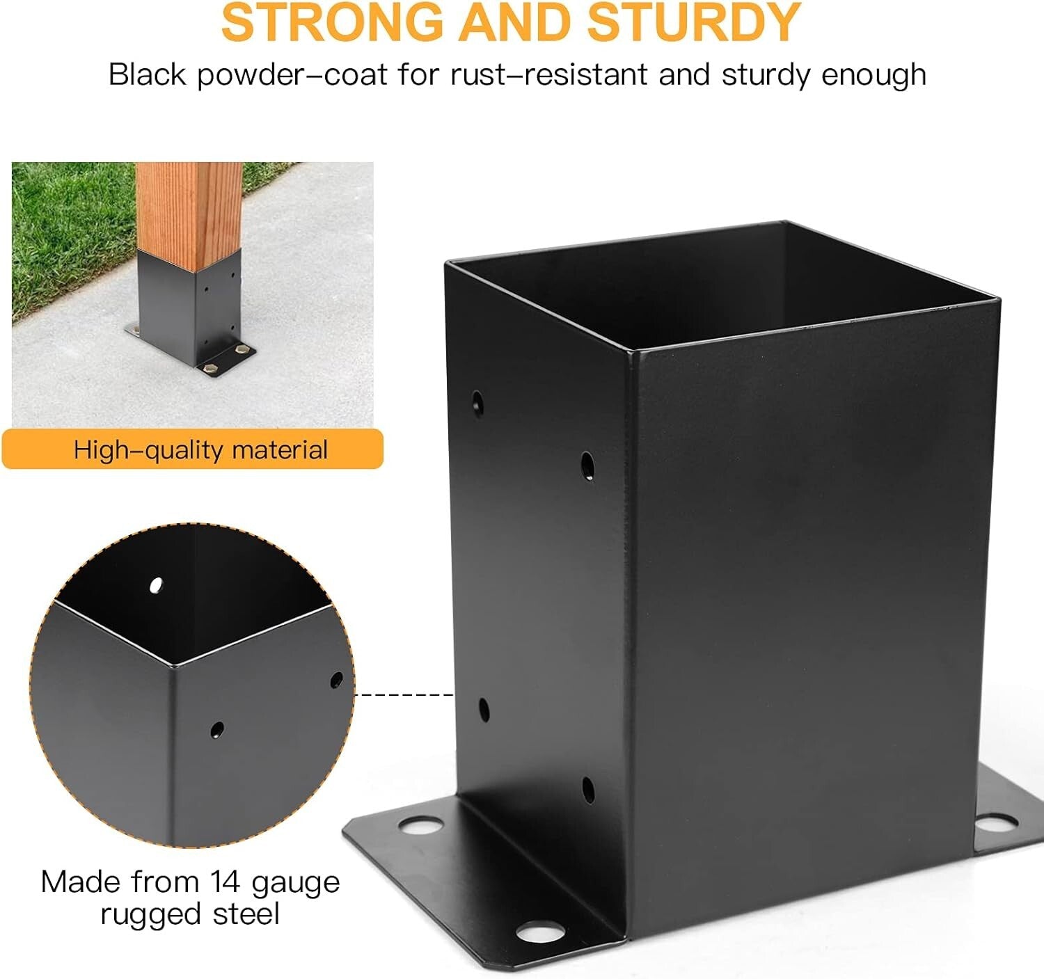 Durable 10-Pack Post Base with Accessories for Pavilion and Deck Installations