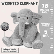 Load image into Gallery viewer, Charming 5 lbs Elephant Weighted Plush Toy – Ideal for Sensory Support &amp; Sleep