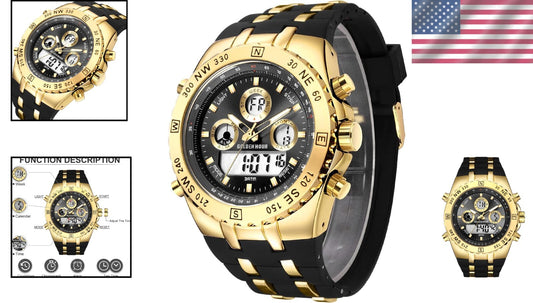 Multi-Functional Military Men's Watch - 3ATM Waterproof, Comfortable Rubber Band