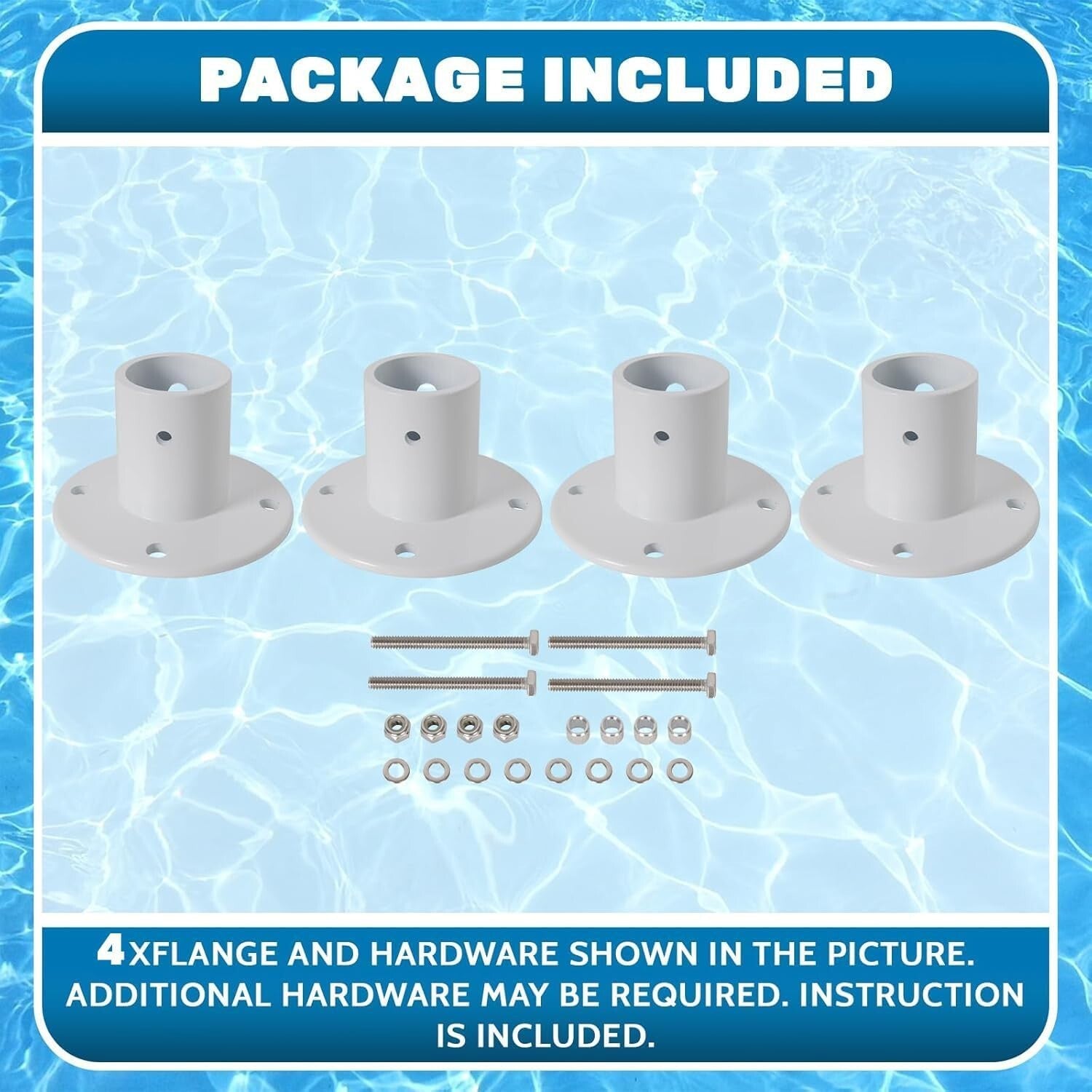 Durable Aluminum Pool Ladder Flange - 4 Pack, Lightweight & Weather Resistant
