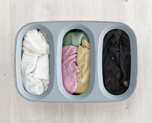 Load image into Gallery viewer, Tota Trio 90L Laundry Hamper - 3 Compartments with Removable Bags in Gray