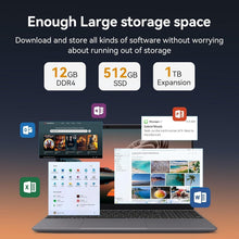 Load image into Gallery viewer, Ultra-Thin 15.6'' Laptop with Fast Performance, 12GB RAM &amp; 512GB Storage - Gray