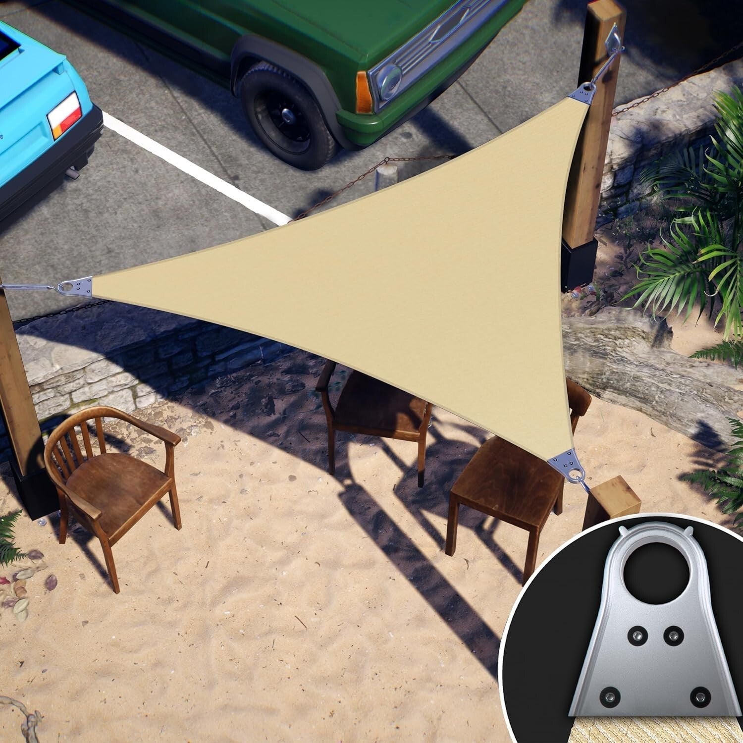 Premium 260 GSM Triangle Sun Shade Sail with Reinforced Corners - UV Resistant