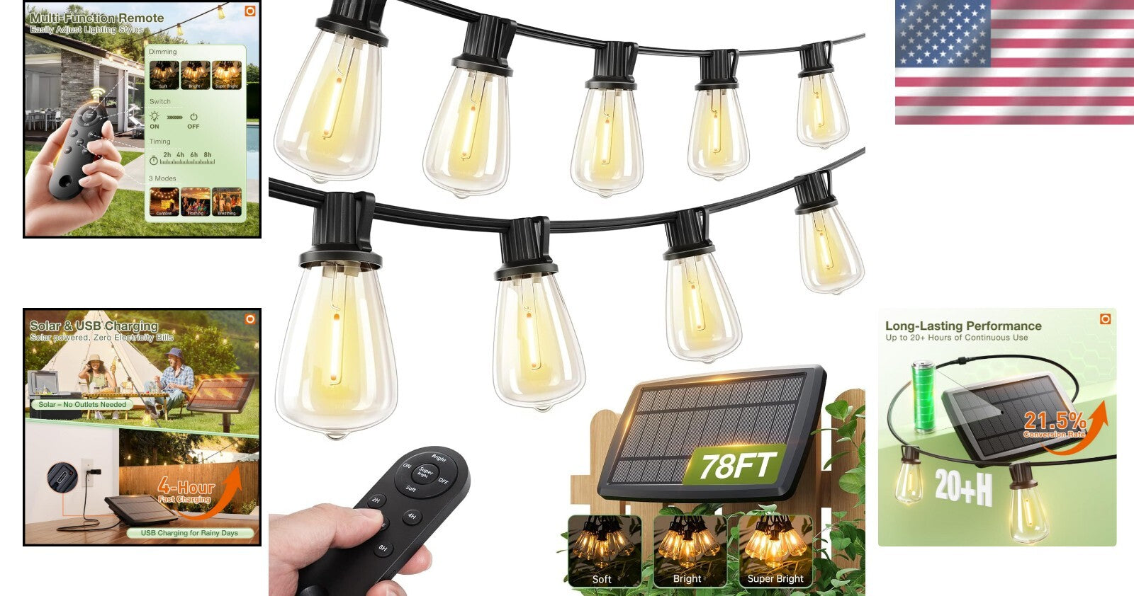 Elegant Waterproof Solar and USB String Lights - Perfect for Parties & Weddings