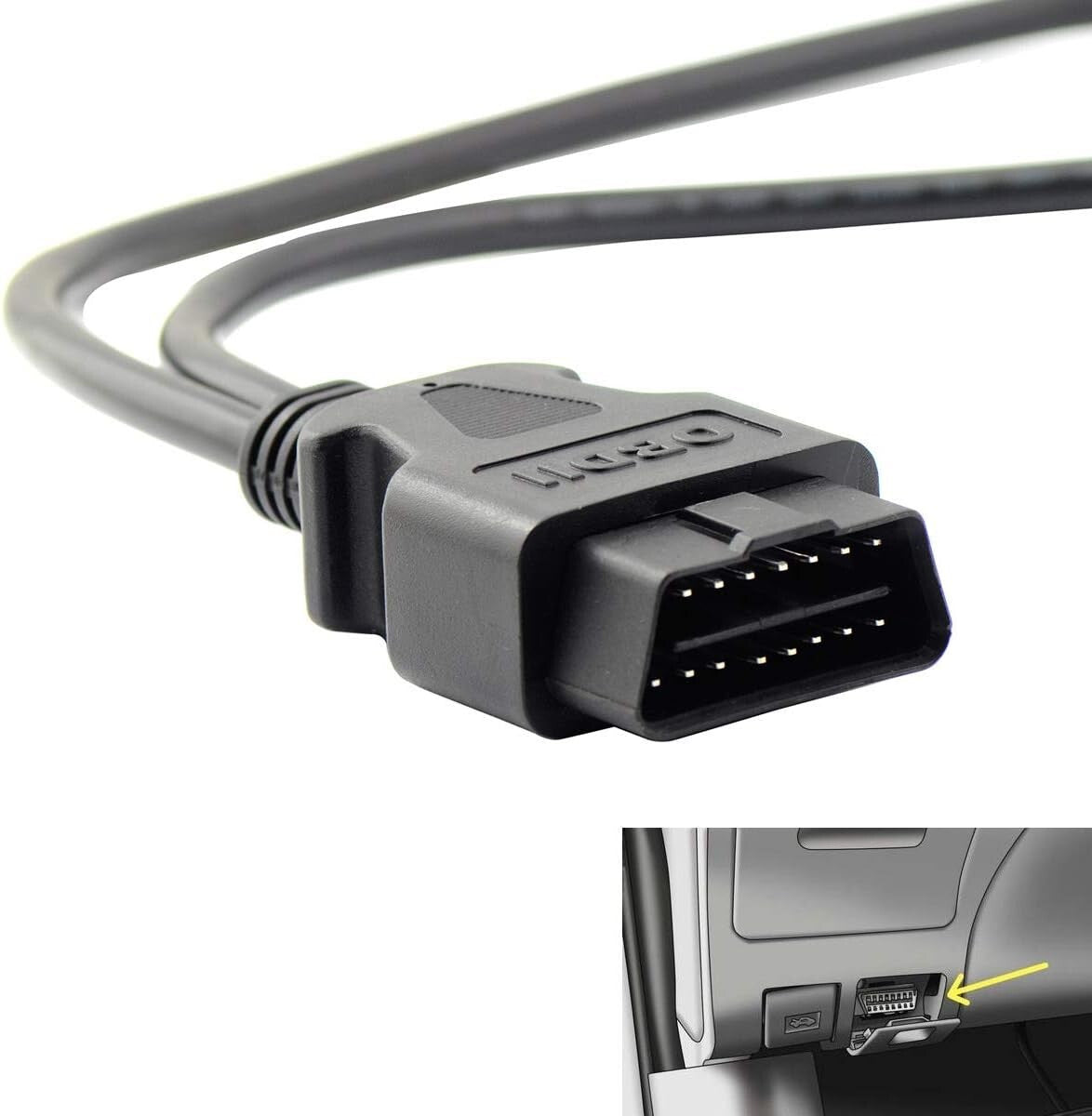 OBD II Full 16 Pin Splitter 1 Male to 2 Female - 50cm Diagnostic Extension Cable