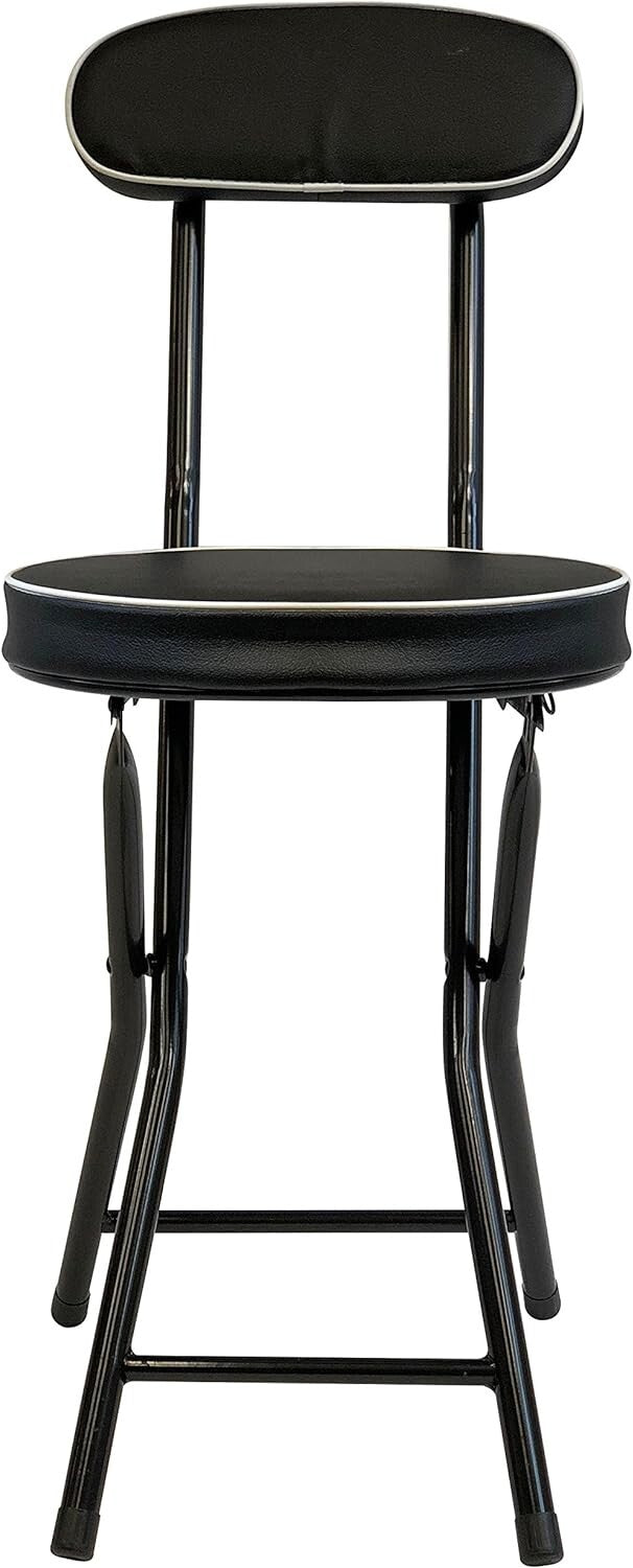 12-Inch Padded Folding Stool with Metal Frame - Ideal for Indoor & Outdoor