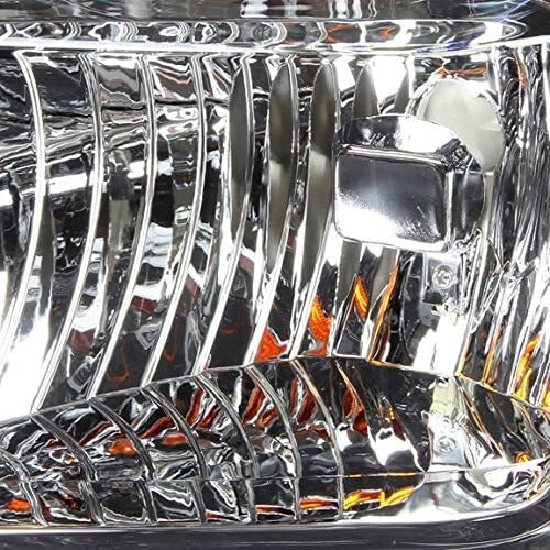 Chrome Amber Headlights Replacement for 08-10 F-250/F-350/F-450/F-550 Super Duty