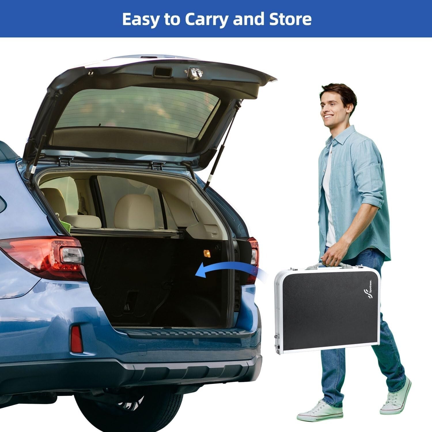 Adjustable Hiking Table with Mesh Storage - Portable Folding Table (23.6"x15.7")