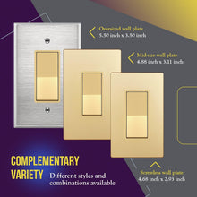Load image into Gallery viewer, Modern Gold Decorator Switches 15A for Residential &amp; Commercial Spaces, 10 Pack