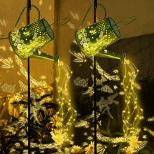 Load image into Gallery viewer, Charming 2 Pack Solar Watering Can Lights with Shepherd Hooks – Outdoor Decor