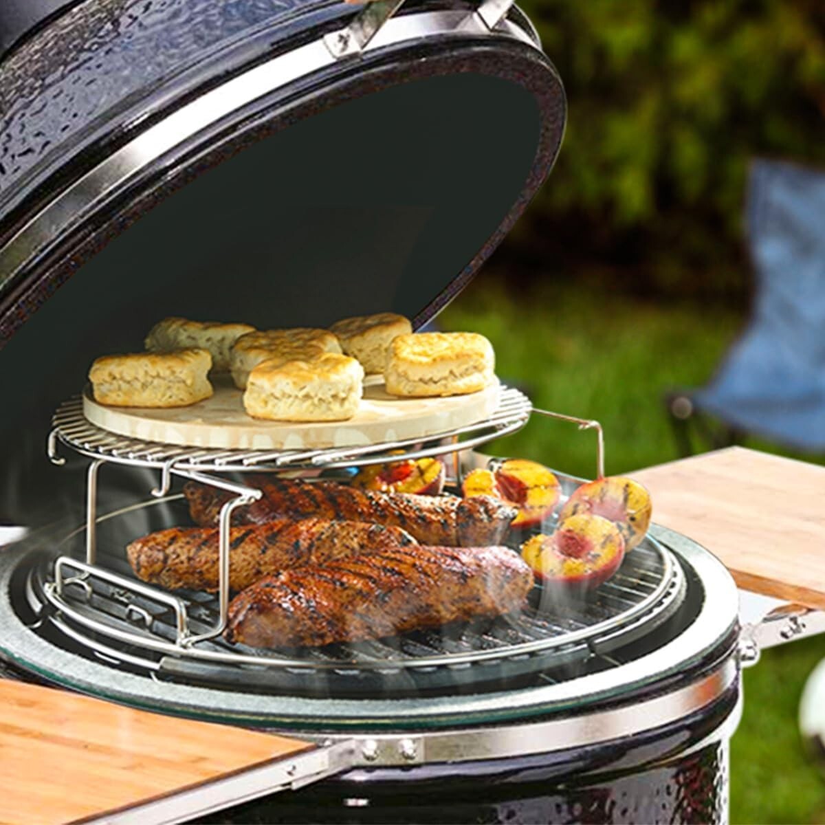 Big Green Egg 5-Piece Replacement Kit with Removable Rack for Enhanced Cooking