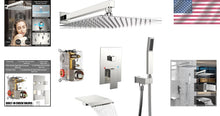 Load image into Gallery viewer, Chrome Wall-Mounted Rain Shower &amp; Tub Spout Set with 10-Inch Head - Easy Install