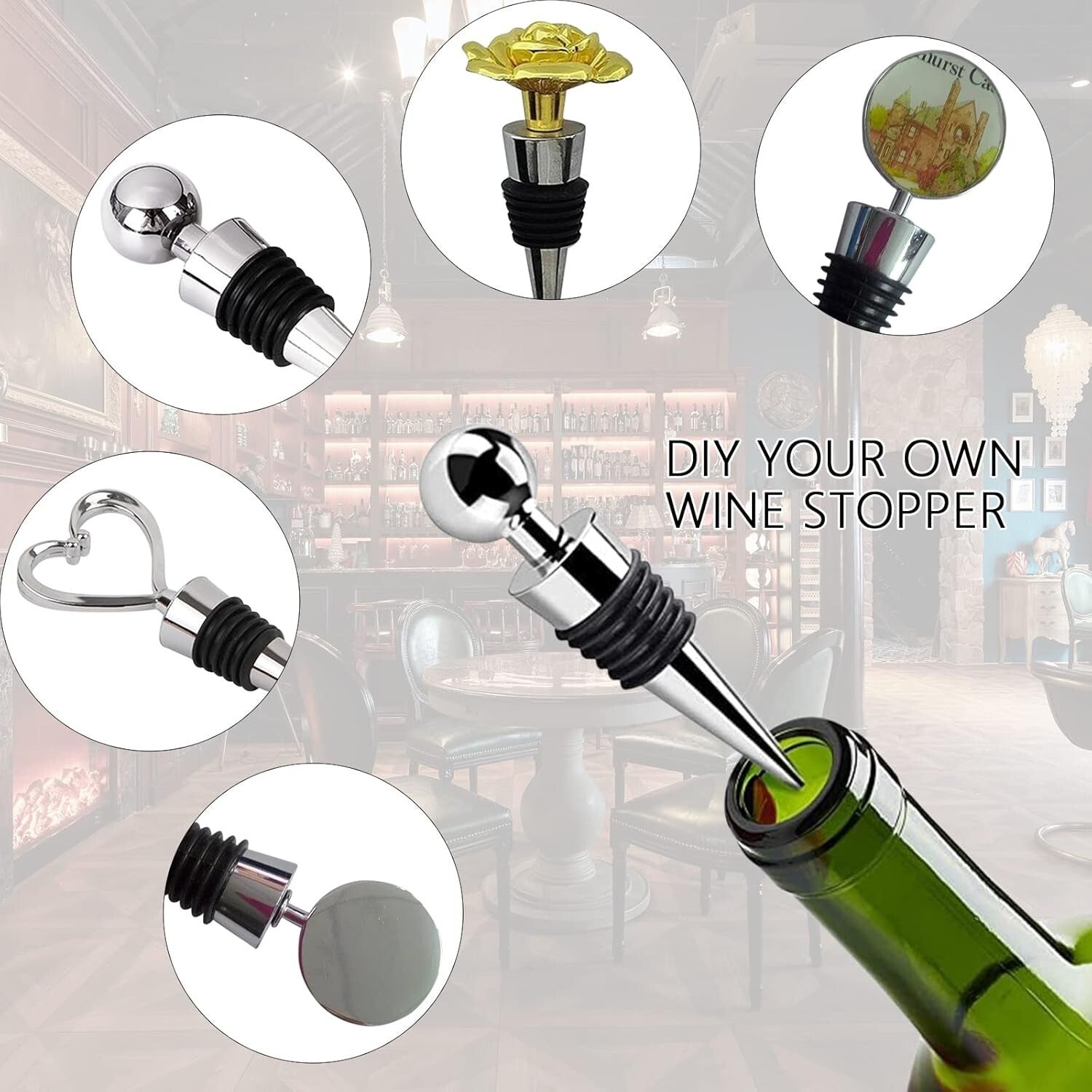 50 Pcs Stainless Steel Wine Stoppers - Air-tight Seal for Longer Freshness