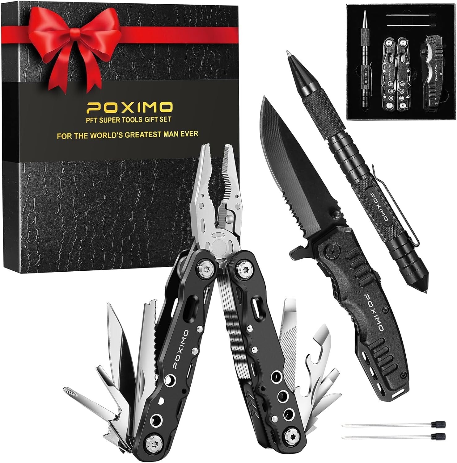 Compact Multitool Gift Set - 14-in-1 EDC Kit with Tactical Pen & Pocket Knife