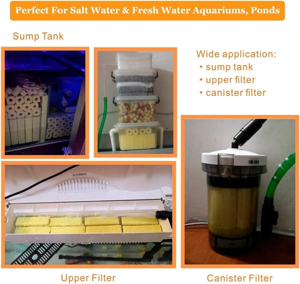 High-Surface Area Bio Media Blocks - 6.2 Inches, Perfect for Aquariums & Ponds