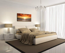 Load image into Gallery viewer, 24x48 Inch Framed Seascape Canvas - Ocean Sunset Giclee Artwork for Homes