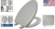 Load image into Gallery viewer, Classic Ice Grey Plastic Toilet Seat with Easy Install and Slow Close Features