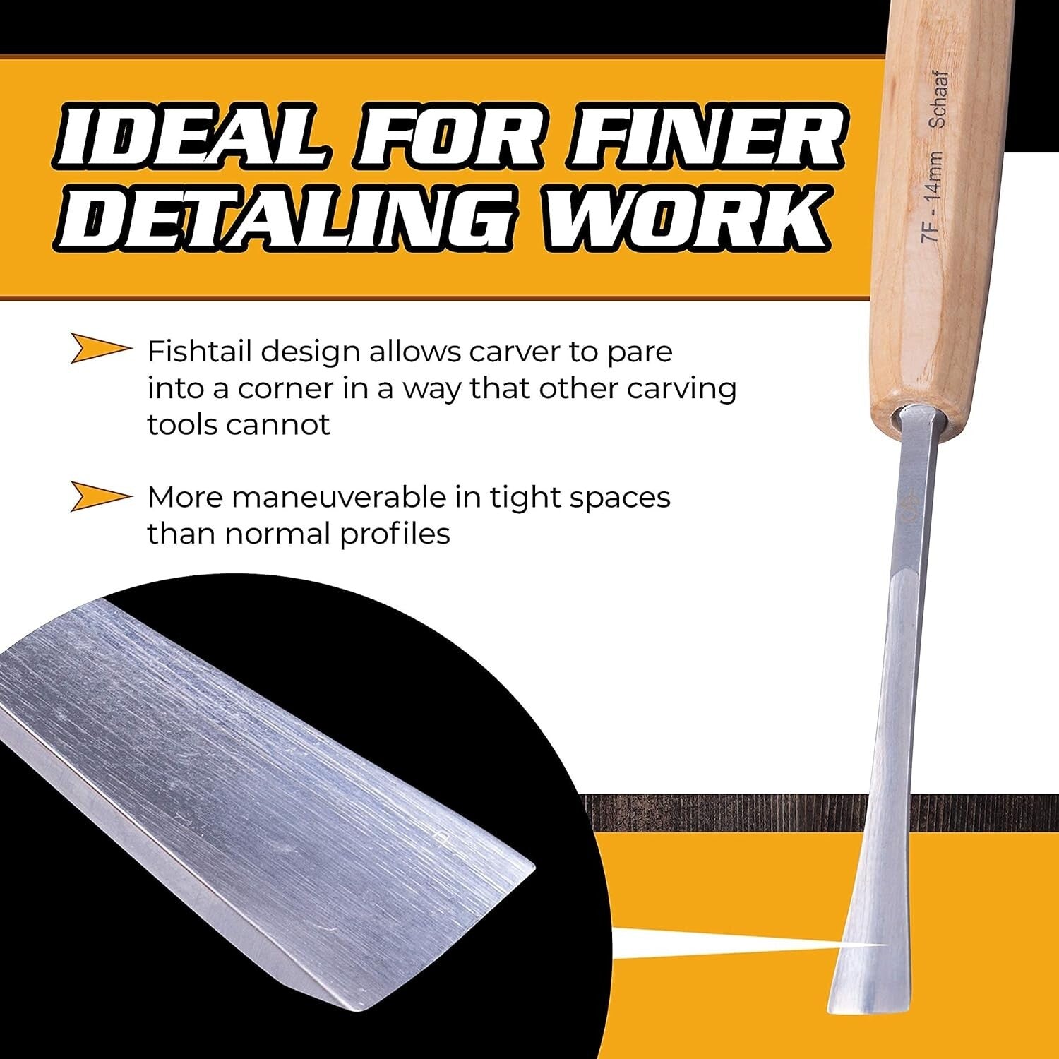 Set of 4 High-Quality Fishtail Chisels & Gouges - Ideal for Woodworking Artistry