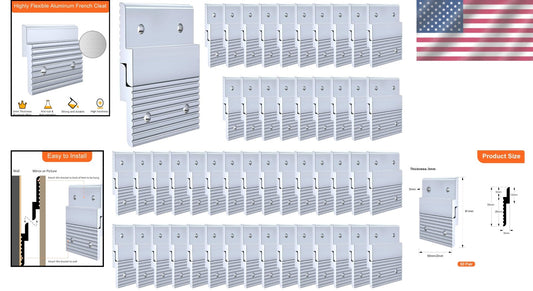 Durable 50 Pairs Aluminum Z Bar Hangers for Safe Art and Frame Display, 2 Inch