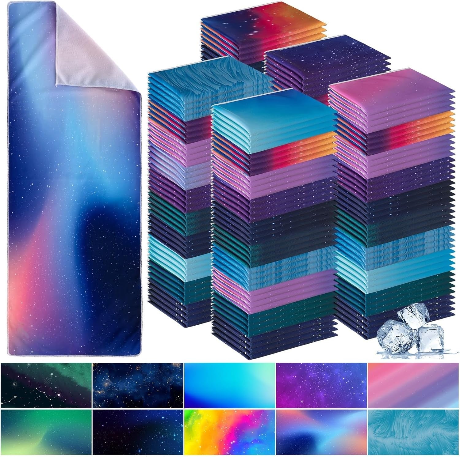 Breathable Polyester Cooling Towels - 50-pack of Soft 32x12 Inch Chilly Cloths