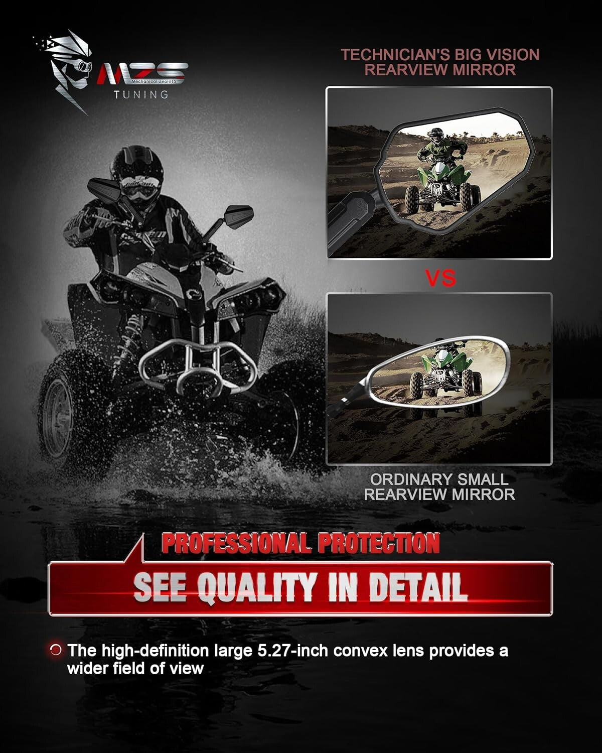 High-Definition Adjustable 10mm/8mm Motorcycle Mirrors for Enhanced Visibility